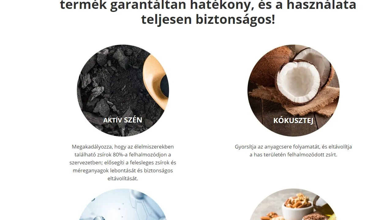 Black latte: összetételében csak természetes összetevők.